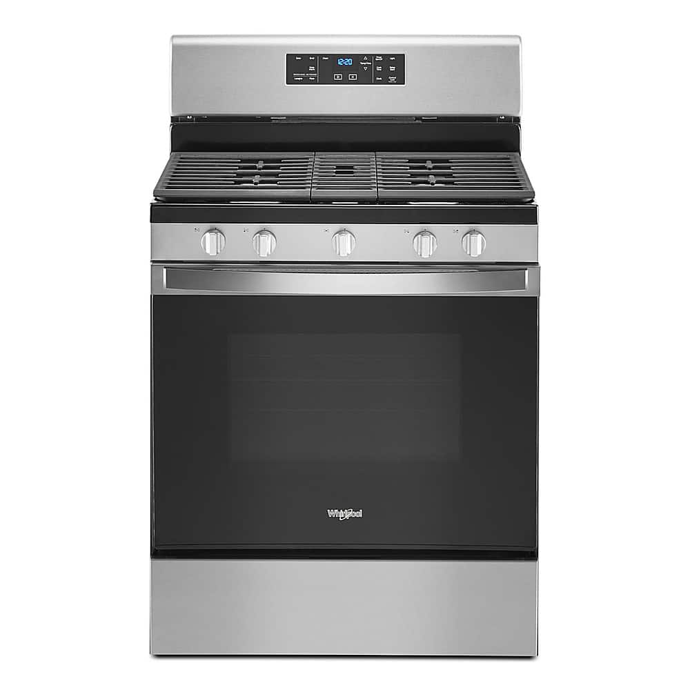 Whirlpool - 5.0 Cu. Ft. Freestanding Gas Range with Self-Cleaning and SpeedHeat Burner - Stainless Steel - Front_Zoom