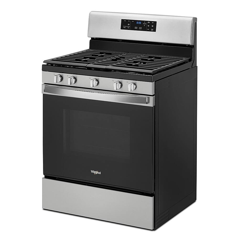 Alt View 13. Whirlpool - 5.0 Cu. Ft. Freestanding Gas Range with Self-Cleaning and SpeedHeat Burner - Fingerprint Resistant Stainless Steel.
