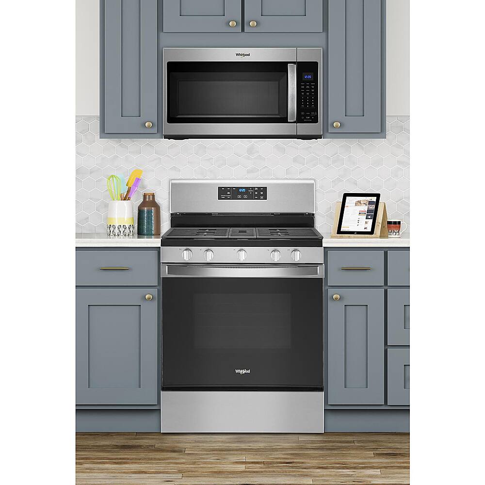Alt View 18. Whirlpool - 5.0 Cu. Ft. Freestanding Gas Range with Self-Cleaning and SpeedHeat Burner - Fingerprint Resistant Stainless Steel.