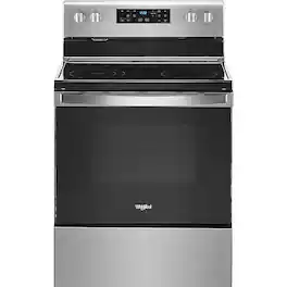 Whirlpool - 5.3 Cu. Ft. Freestanding Electric Range with Self-Cleaning and Frozen Bake - Stainless Steel