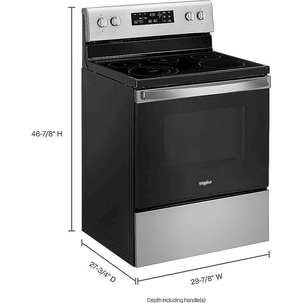 Alt View 13. Whirlpool - 5.3 Cu. Ft. Freestanding Electric Range with Self-Cleaning and Frozen Bake - Stainless steel.