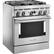 Angle. KitchenAid - 4.1 Cu. Ft. Freestanding Dual Fuel True Convection Range with Self-Cleaning - Stainless steel.