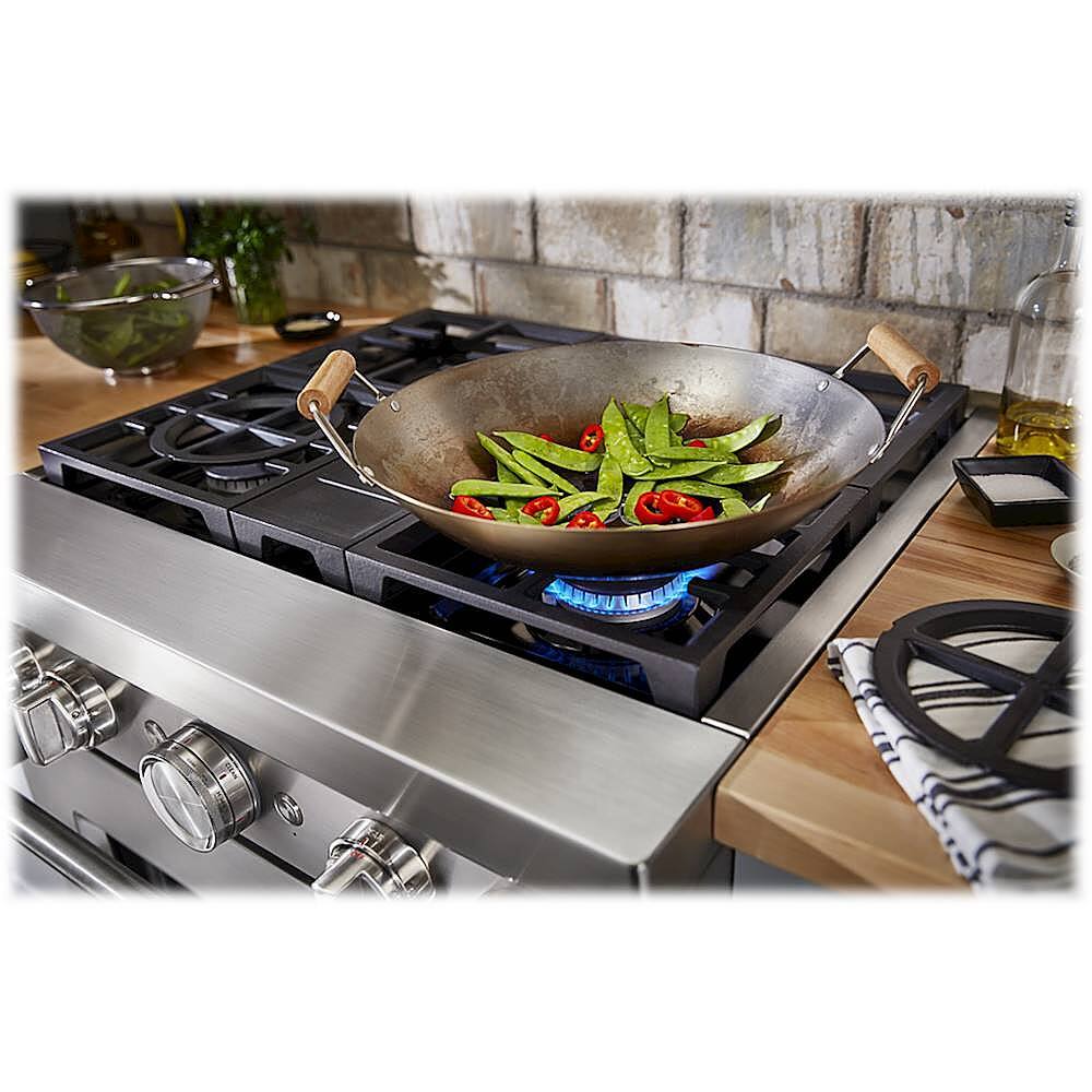 Alt View 13. KitchenAid - 4.1 Cu. Ft. Freestanding Dual Fuel True Convection Range with Self-Cleaning - Stainless steel.