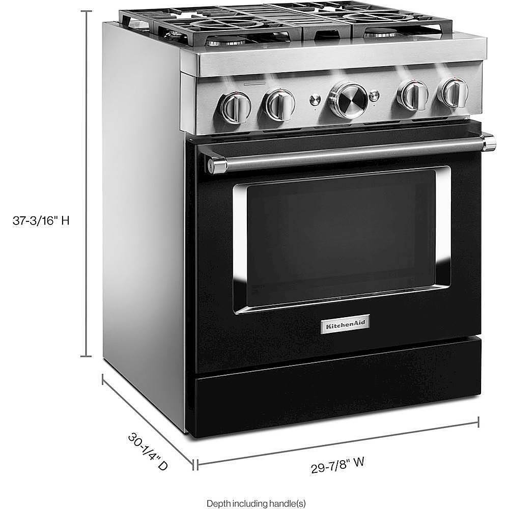 Alt View 12. KitchenAid - 4.1 Cu. Ft. Freestanding Dual Fuel True Convection Range with Self-Cleaning - Imperial Black.