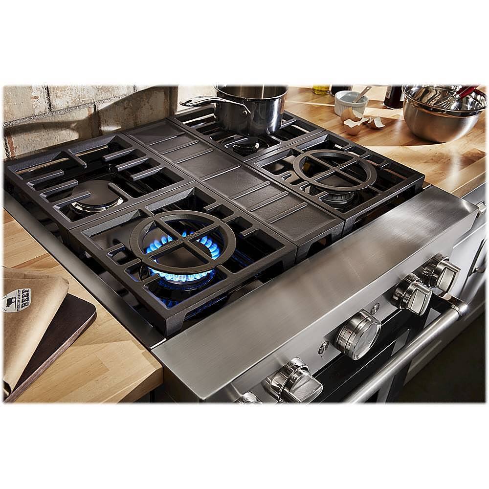 Alt View 16. KitchenAid - 4.1 Cu. Ft. Freestanding Dual Fuel True Convection Range with Self-Cleaning - Imperial Black.