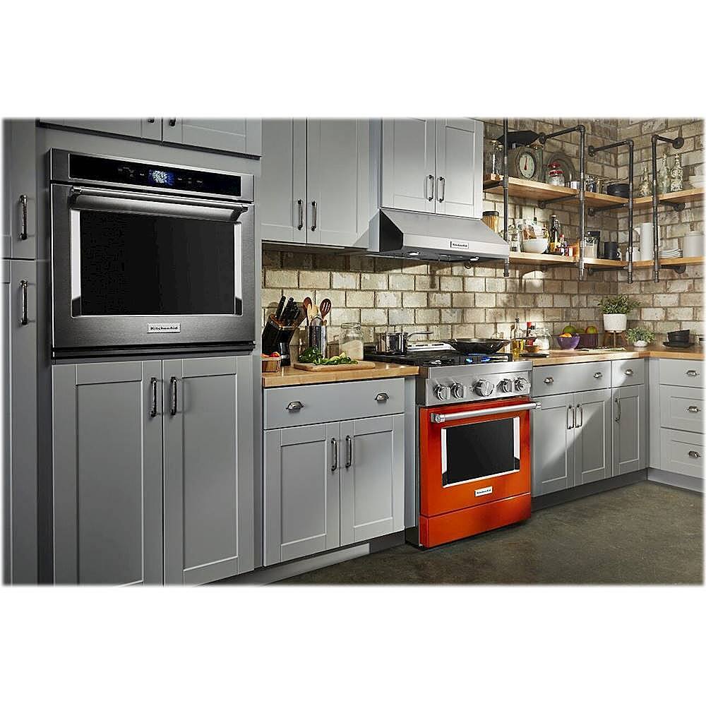 Alt View 13. KitchenAid - Commercial-Style 4.1 Cu. Ft. Slide-In Gas True Convection Range with Self-Cleaning - Scorched Orange.
