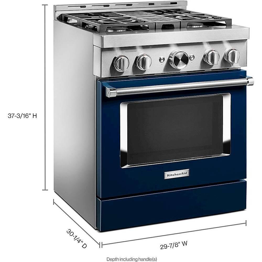 Alt View 16. KitchenAid - Commercial-Style 4.1 Cu. Ft. Slide-In Gas True Convection Range with Self-Cleaning - Ink Blue.
