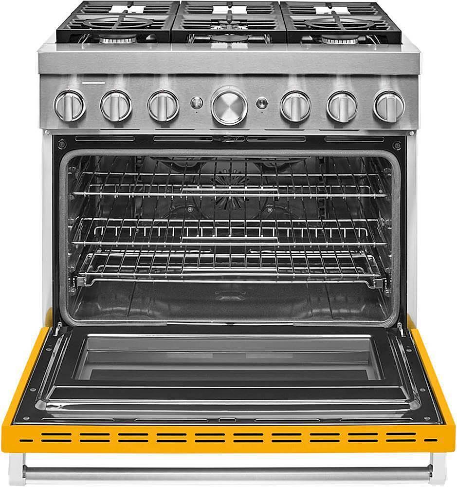Alt View 12. KitchenAid - 5.1 Cu. Ft. Freestanding Dual Fuel True Convection Range with Self-Cleaning - Yellow Pepper.