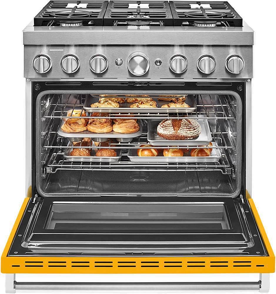 Alt View 13. KitchenAid - 5.1 Cu. Ft. Freestanding Dual Fuel True Convection Range with Self-Cleaning - Yellow Pepper.