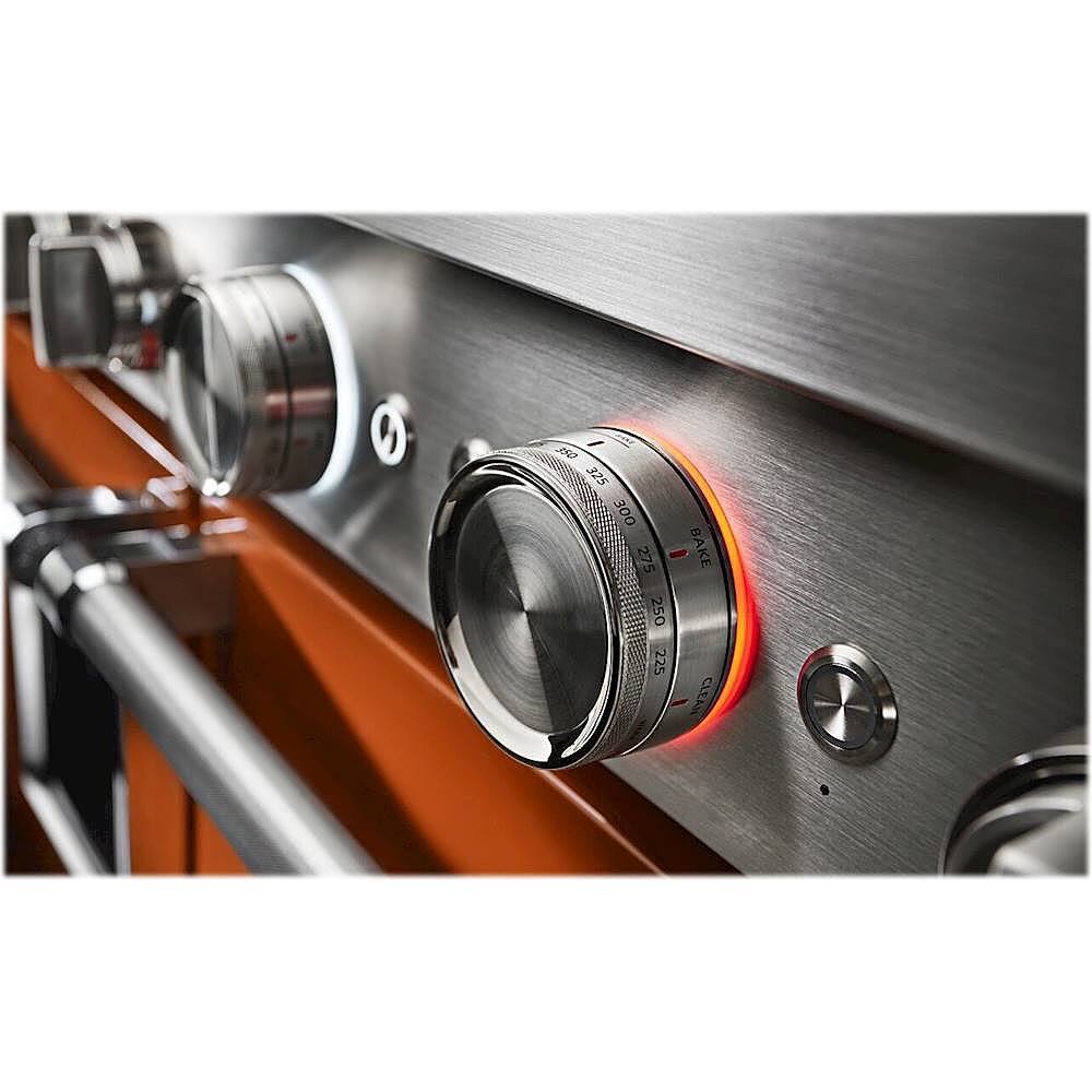 Alt View 14. KitchenAid - Commercial-Style 6.3 Cu. Ft. Freestanding Double Oven Dual-Fuel True Convection Range with Self-Cleaning - Scorched Orange.