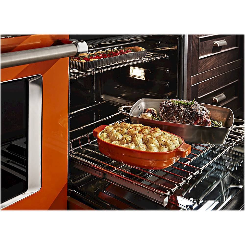 Alt View 15. KitchenAid - Commercial-Style 6.3 Cu. Ft. Freestanding Double Oven Dual-Fuel True Convection Range with Self-Cleaning - Scorched Orange.