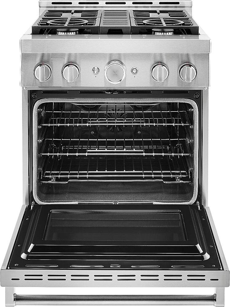 Alt View 11. KitchenAid - Commercial-Style 4.1 Cu. Ft. Slide-In Gas True Convection Range with Self-Cleaning - Stainless steel.