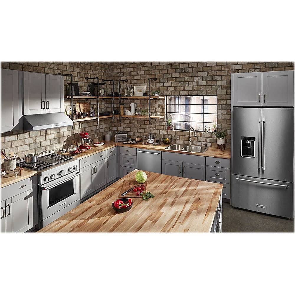 Alt View 13. KitchenAid - Commercial-Style 4.1 Cu. Ft. Slide-In Gas True Convection Range with Self-Cleaning - Stainless steel.