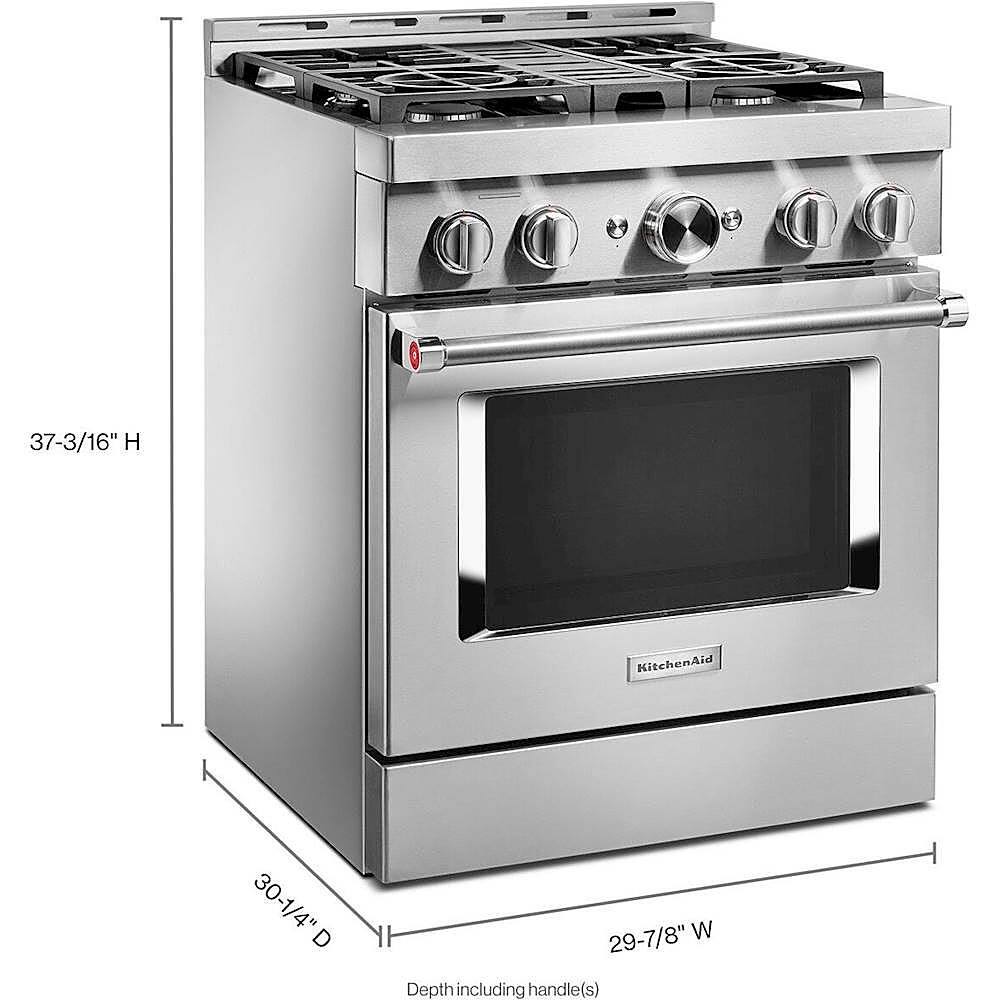 Alt View 15. KitchenAid - Commercial-Style 4.1 Cu. Ft. Slide-In Gas True Convection Range with Self-Cleaning - Stainless steel.