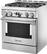 Left. KitchenAid - Commercial-Style 4.1 Cu. Ft. Slide-In Gas True Convection Range with Self-Cleaning - Stainless steel.