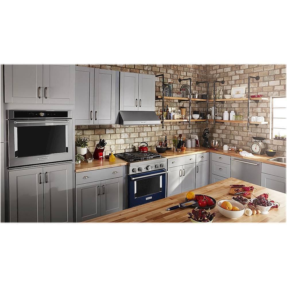 Alt View 17. KitchenAid - 4.1 Cu. Ft. Freestanding Dual Fuel True Convection Range with Self-Cleaning - Ink Blue.