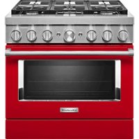KitchenAid - 5.1 Cu. Ft. Freestanding Dual Fuel True Convection Range with Self-Cleaning - Passion Red - Front_Zoom