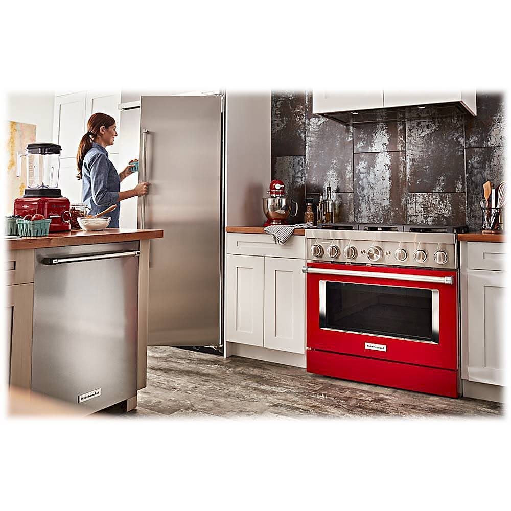 Alt View 19. KitchenAid - 5.1 Cu. Ft. Freestanding Dual Fuel True Convection Range with Self-Cleaning - Passion Red.