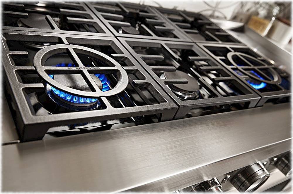 Alt View 15. KitchenAid - Commercial-Style 6.3 Cu. Ft. Freestanding Double Oven Dual-Fuel True Convection Range with Self-Cleaning - Milkshake.