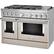 Left. KitchenAid - 6.3 Cu. Ft. Freestanding Double Oven Dual Fuel True Convection Range with Self-Cleaning - Milkshake.