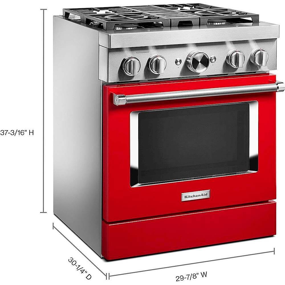 Alt View 12. KitchenAid - 4.1 Cu. Ft. Freestanding Dual Fuel True Convection Range with Self-Cleaning - Passion Red.