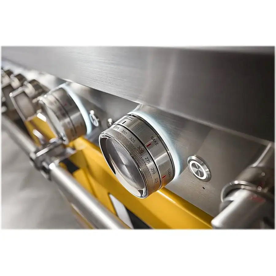Alt View 14. KitchenAid - Commercial-Style 6.3 Cu. Ft. Freestanding Double Oven Dual-Fuel True Convection Range with Self-Cleaning - Yellow Pepper.