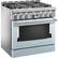 Angle. KitchenAid - Commercial-Style 5.1 Cu. Ft. Slide-In Gas True Convection Range with Self-Cleaning - Misty Blue.