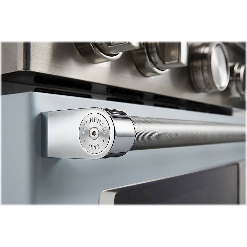 Alt View 12. KitchenAid - Commercial-Style 5.1 Cu. Ft. Slide-In Gas True Convection Range with Self-Cleaning - Misty Blue.