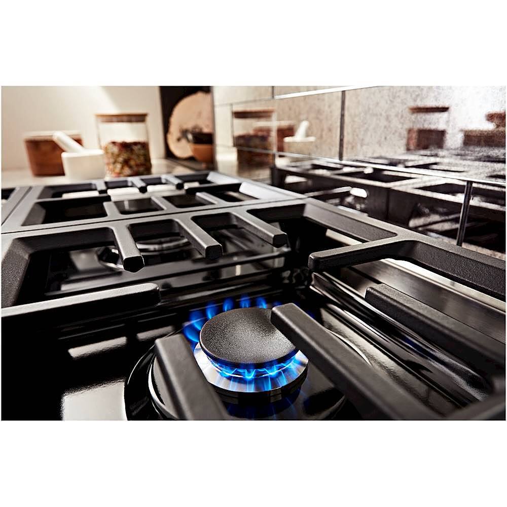 Alt View 13. KitchenAid - Commercial-Style 6.3 Cu. Ft. Freestanding Double Oven Dual-Fuel True Convection Range with Self-Cleaning - Passion Red.