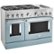 Angle. KitchenAid - Commercial-Style 6.3 Cu. Ft. Freestanding Double Oven Dual-Fuel True Convection Range with Self-Cleaning - Misty Blue.