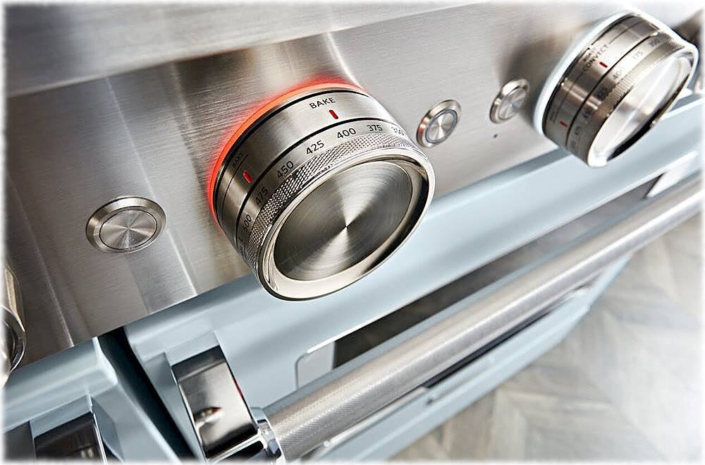 Alt View 14. KitchenAid - Commercial-Style 6.3 Cu. Ft. Freestanding Double Oven Dual-Fuel True Convection Range with Self-Cleaning - Misty Blue.