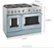 Alt View 17. KitchenAid - Commercial-Style 6.3 Cu. Ft. Freestanding Double Oven Dual-Fuel True Convection Range with Self-Cleaning - Misty Blue.