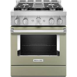 KitchenAid - Commercial-Style 4.1 Cu. Ft. Slide-In Gas True Convection Range with Self-Cleaning - Avocado Cream