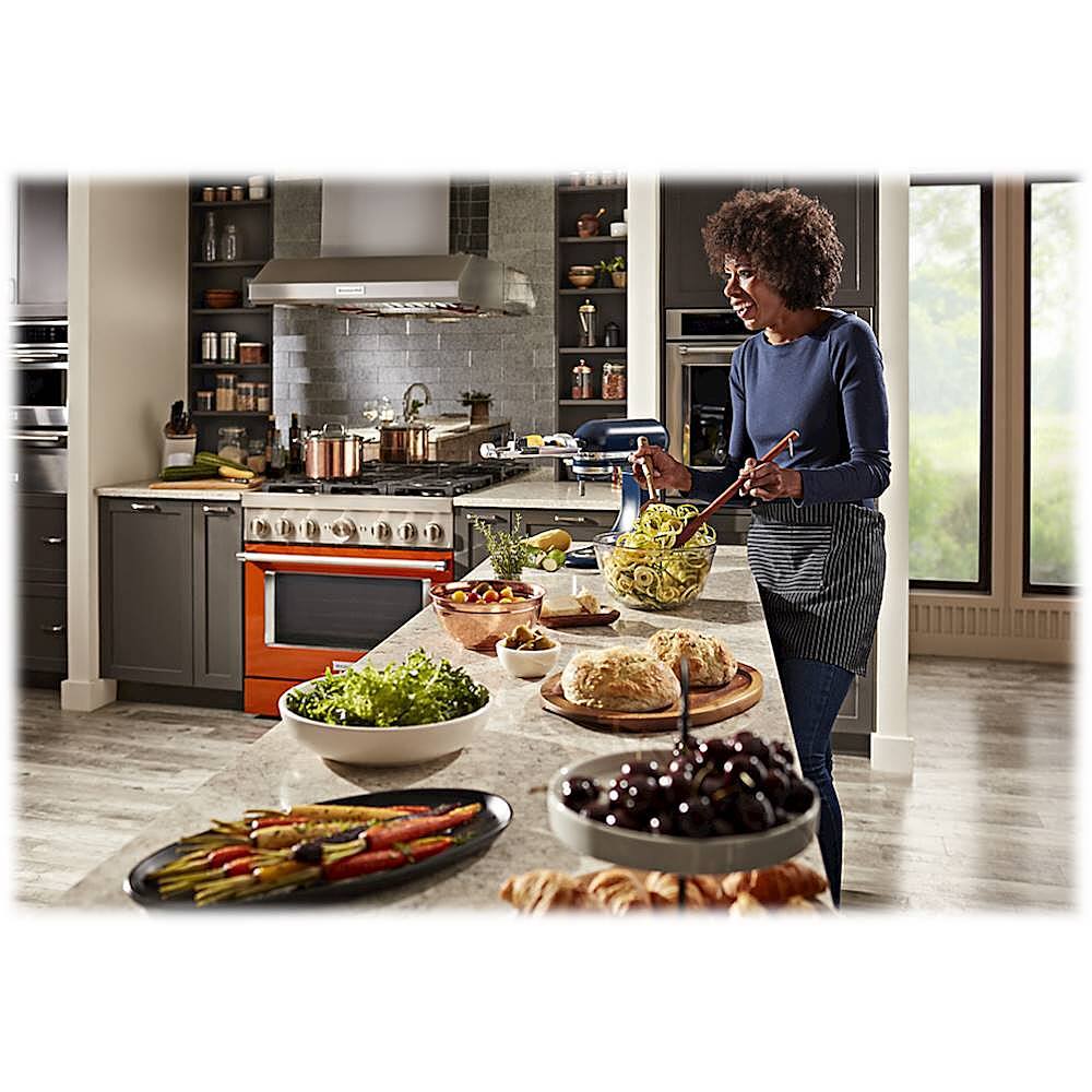 Alt View 14. KitchenAid - 5.1 Cu. Ft. Freestanding Dual Fuel True Convection Range with Self-Cleaning - Scorched Orange.