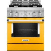 KitchenAid - Commercial-Style 4.1 Cu. Ft. Slide-In Gas True Convection Range with Self-Cleaning - Yellow Pepper - Front_Zoom