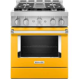 KitchenAid - Commercial-Style 4.1 Cu. Ft. Slide-In Gas True Convection Range with Self-Cleaning - Yellow Pepper
