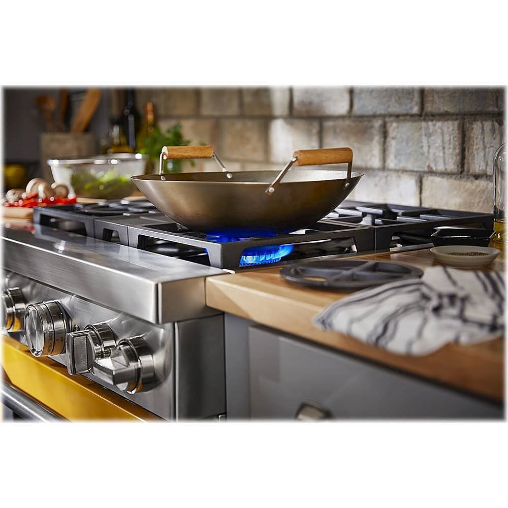 Alt View 12. KitchenAid - Commercial-Style 4.1 Cu. Ft. Slide-In Gas True Convection Range with Self-Cleaning - Yellow Pepper.