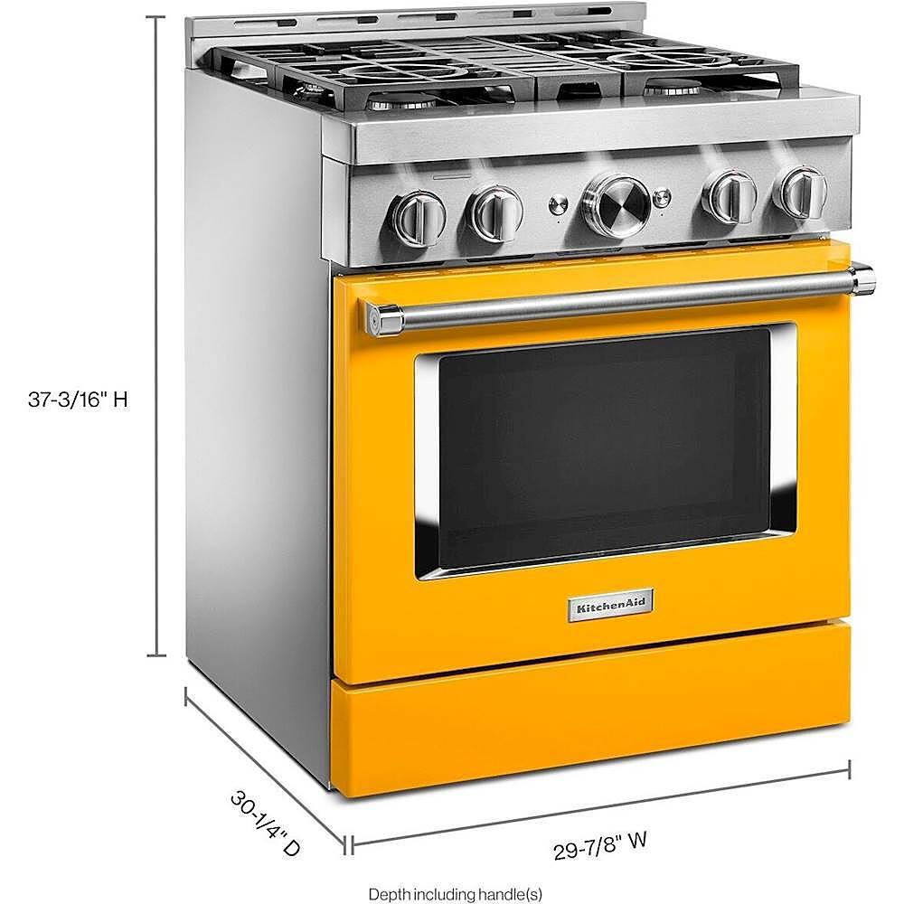 Alt View 16. KitchenAid - Commercial-Style 4.1 Cu. Ft. Slide-In Gas True Convection Range with Self-Cleaning - Yellow Pepper.