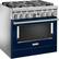 Angle. KitchenAid - 5.1 Cu. Ft. Freestanding Dual Fuel True Convection Range with Self-Cleaning - Ink Blue.