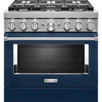 KitchenAid - 5.1 Cu. Ft. Freestanding Dual Fuel True Convection Range with Self-Cleaning - Ink Blue - Front_Zoom