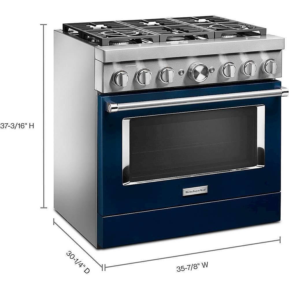 Alt View 12. KitchenAid - 5.1 Cu. Ft. Freestanding Dual Fuel True Convection Range with Self-Cleaning - Ink Blue.