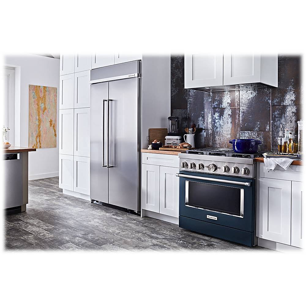 Alt View 19. KitchenAid - 5.1 Cu. Ft. Freestanding Dual Fuel True Convection Range with Self-Cleaning - Ink Blue.