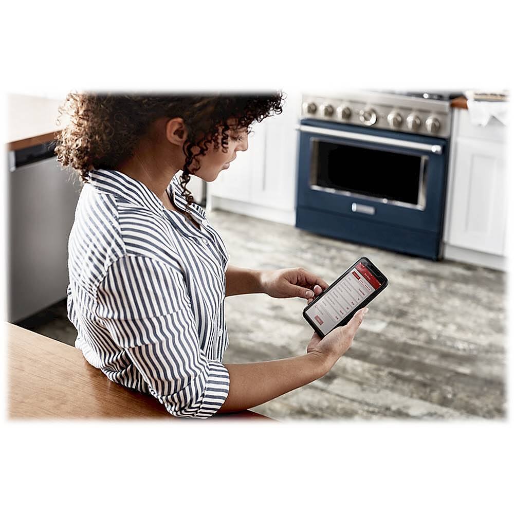 Alt View 20. KitchenAid - 5.1 Cu. Ft. Freestanding Dual Fuel True Convection Range with Self-Cleaning - Ink Blue.