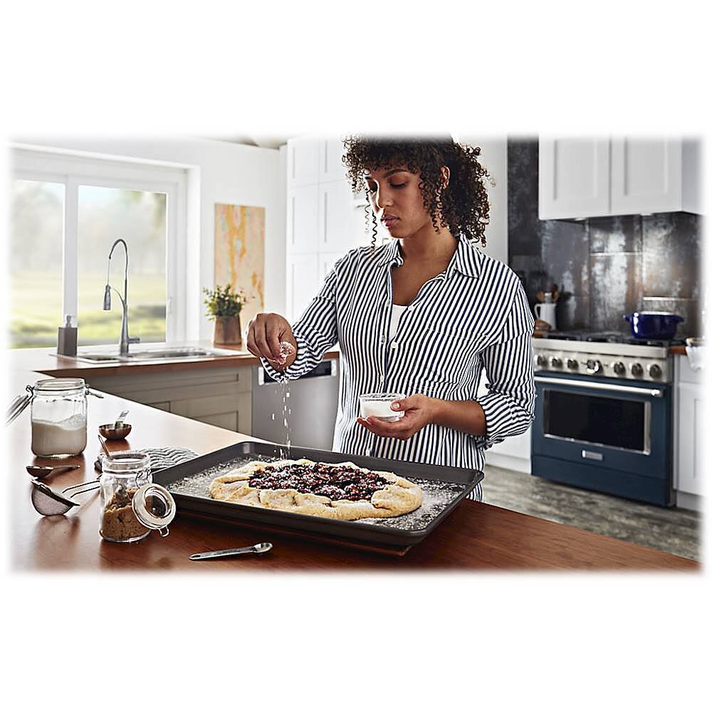 Alt View 22. KitchenAid - 5.1 Cu. Ft. Freestanding Dual Fuel True Convection Range with Self-Cleaning - Ink Blue.