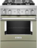 KitchenAid - 4.1 Cu. Ft. Freestanding Dual Fuel True Convection Range with Self-Cleaning - Avocado Cream - Front_Zoom