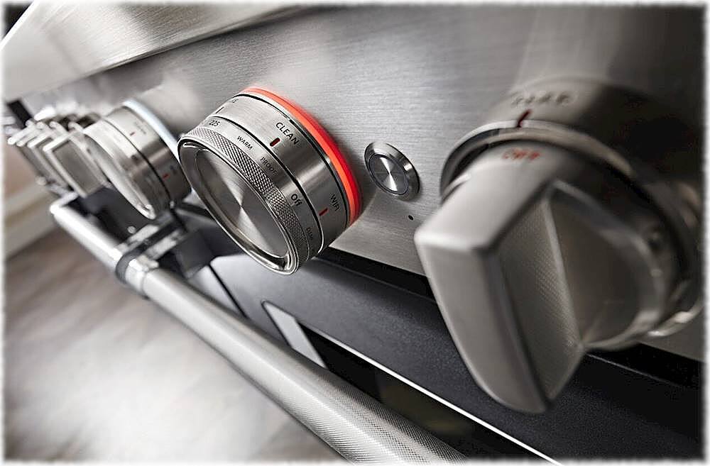 Alt View 15. KitchenAid - Commercial-Style 6.3 Cu. Ft. Freestanding Double Oven Dual-Fuel True Convection Range with Self-Cleaning - Imperial Black.