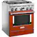 Angle. KitchenAid - 4.1 Cu. Ft. Freestanding Dual-Fuel True Convection Range with Self-Cleaning - Scorched Orange.
