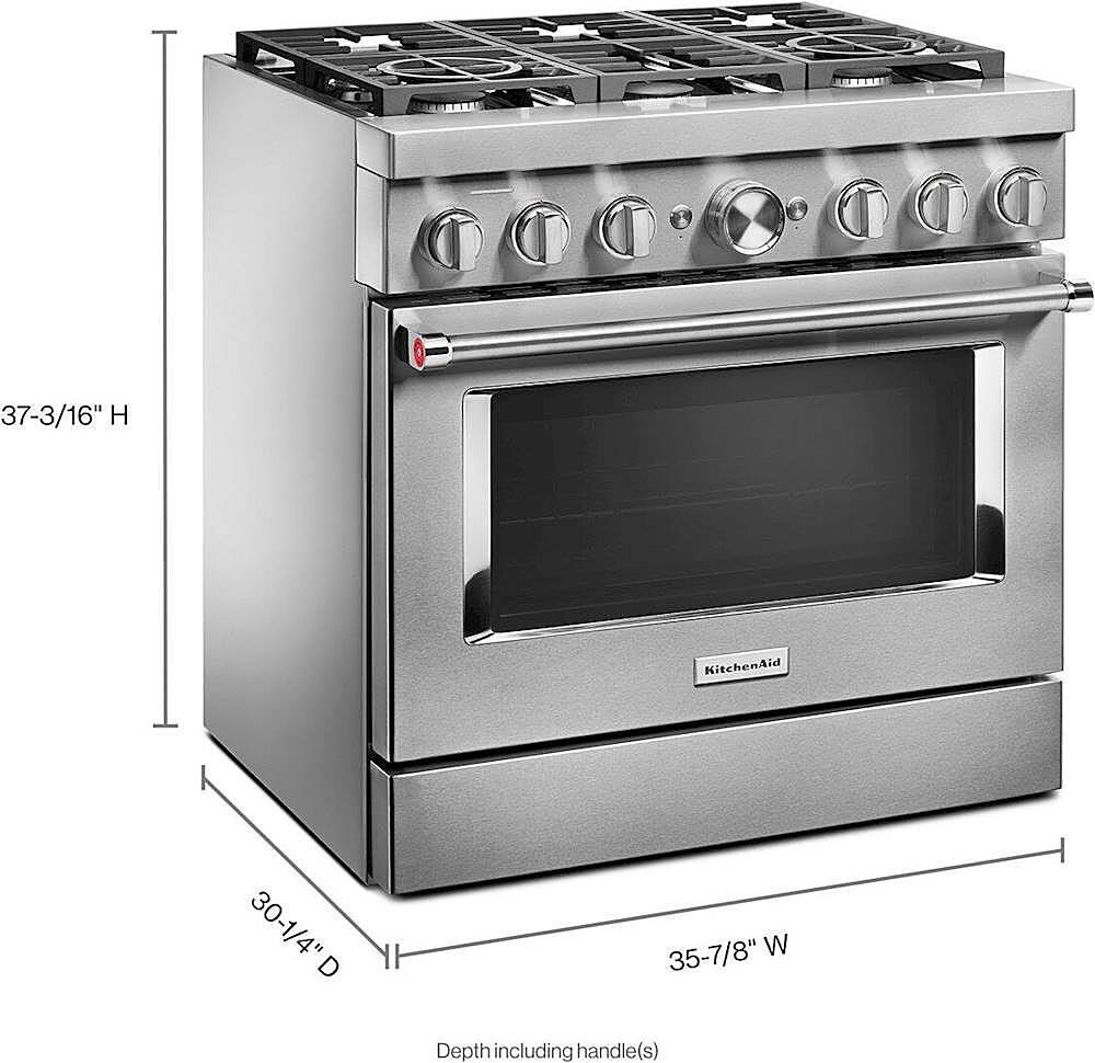 Alt View 15. KitchenAid - 5.1 Cu. Ft. Freestanding Dual Fuel True Convection Range with Self-Cleaning - Stainless steel.