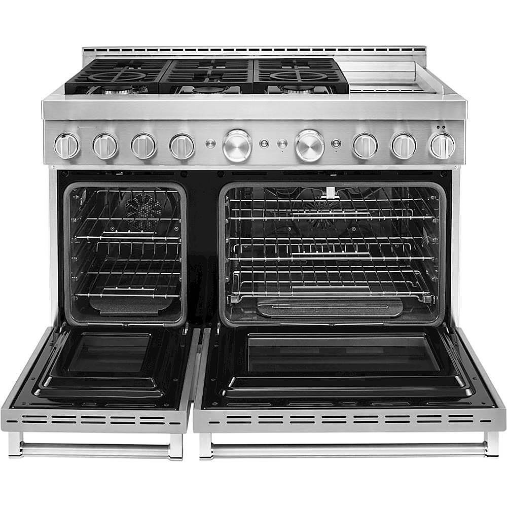 Alt View 14. KitchenAid - 6.3 Cu. Ft. Freestanding Double-Oven Gas True Convection Range with Self-Cleaning - Stainless steel.