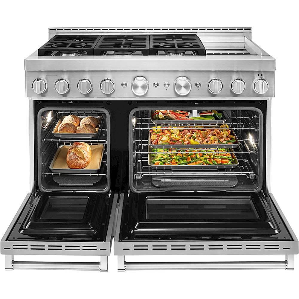 Alt View 15. KitchenAid - 6.3 Cu. Ft. Freestanding Double-Oven Gas True Convection Range with Self-Cleaning - Stainless steel.